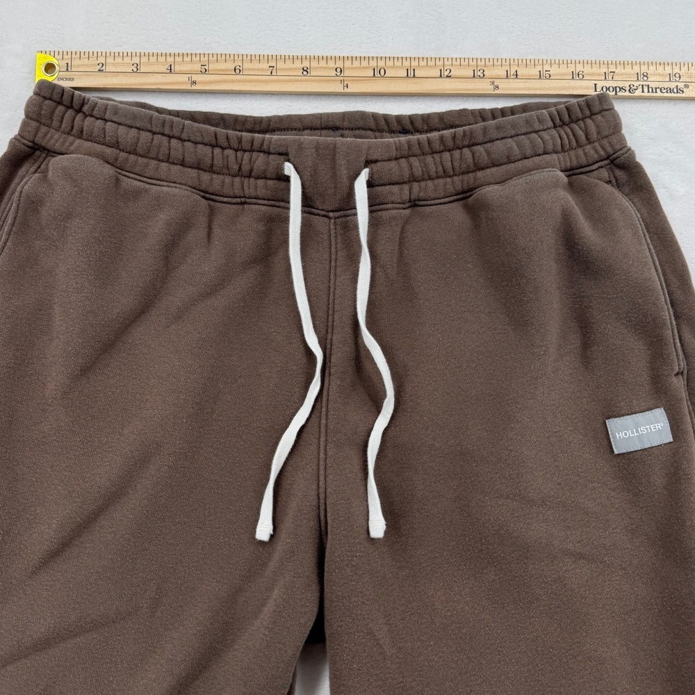 Hollister Sweatpants Mens XL Brown Relaxed Fit Fleece Drawstring Pockets - Picture 4 of 6